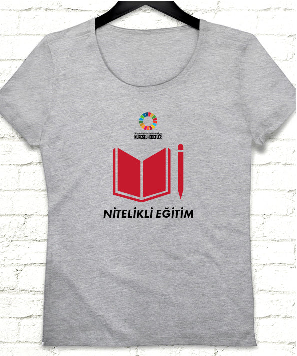 Hedef 4 Gri Kadın tshirt - basmatik.com