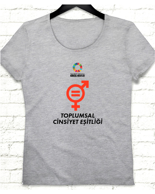 Hedef 5 Gri Kadın tshirt - basmatik.com