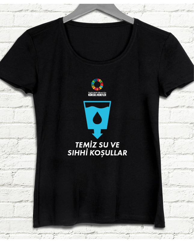 Hedef 6 Siyah Kadın tshirt - basmatik.com