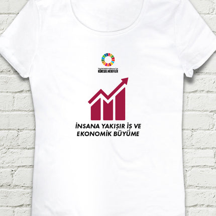 Hedef 8 Beyaz Kadın tshirt - basmatik.com