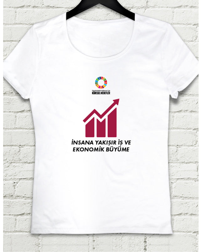 Hedef 8 Beyaz Kadın tshirt - basmatik.com