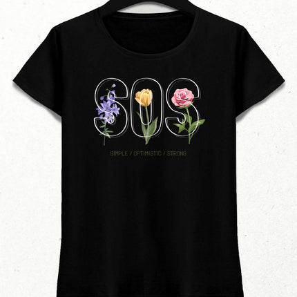 Simple Optimistic Strong Kadın Streetwear Tasarım T-shirt