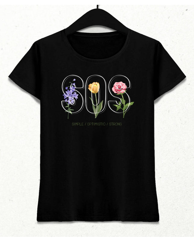 Simple Optimistic Strong Kadın Streetwear Tasarım T-shirt