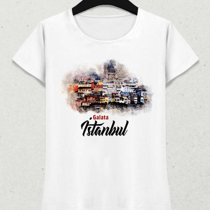 İstanbul Galata Kadın Tişört - basmatik.com