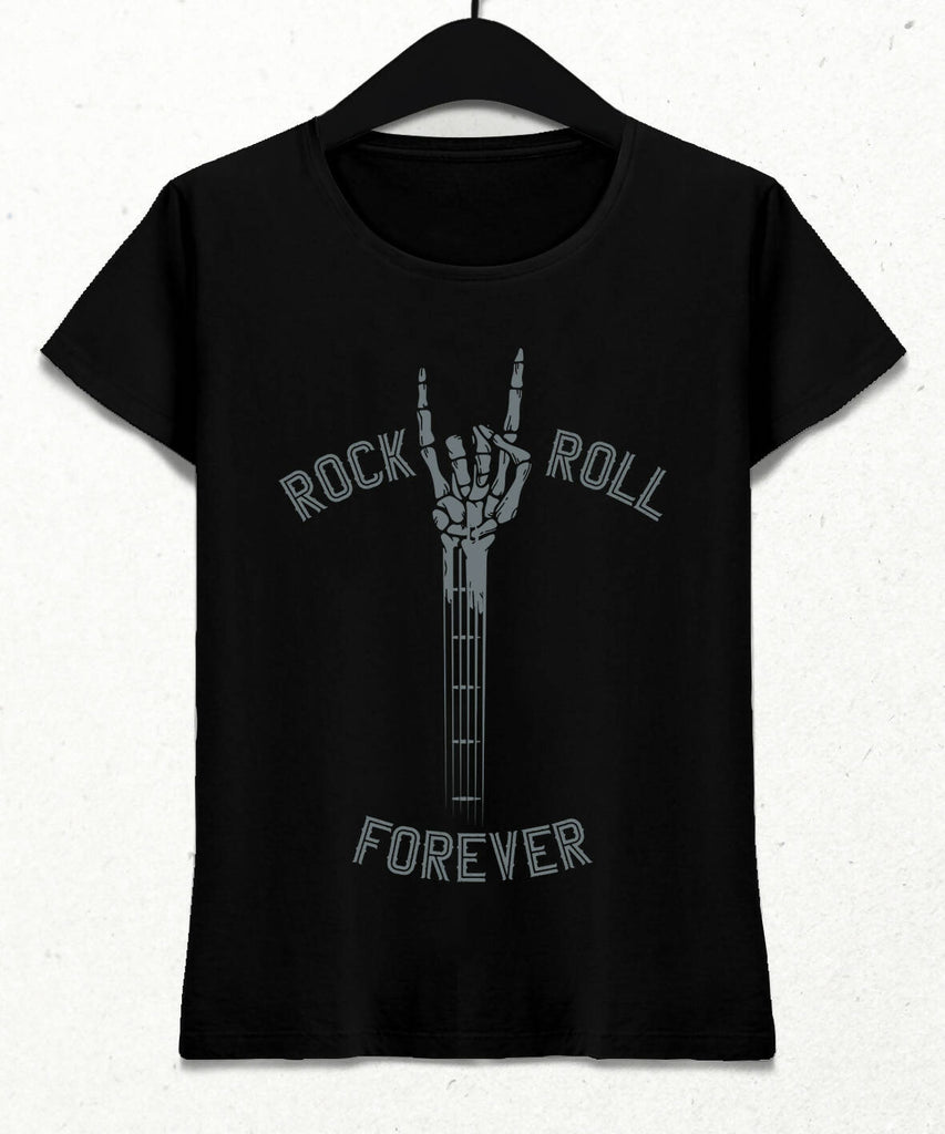 Rock And Roll Forever - Skeleton Hand Guitar Women's T-Shirt
