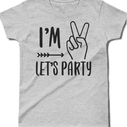 I'm lets party doğum günü çocuk gri tişört - basmatik.com