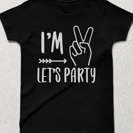 I'm lets party doğum günü çocuk siyah tişört - basmatik.com