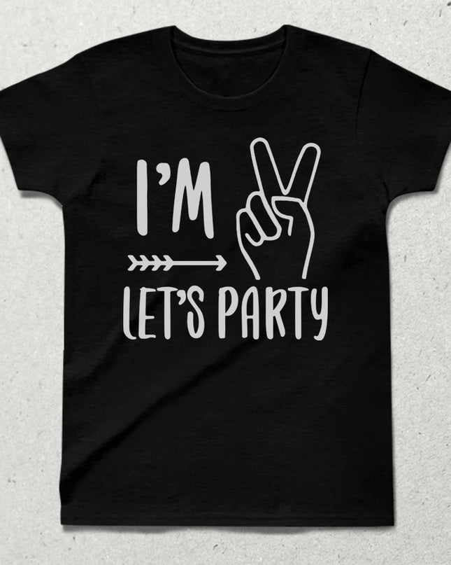 I'm lets party doğum günü çocuk siyah tişört - basmatik.com
