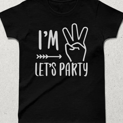 I'm lets party doğum günü çocuk siyah tişört - basmatik.com