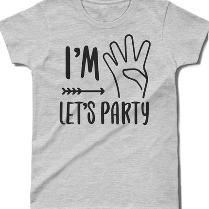 I'm lets party doğum günü çocuk gri tişört - basmatik.com