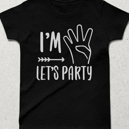 I'm lets party doğum günü çocuk siyah tişört - basmatik.com