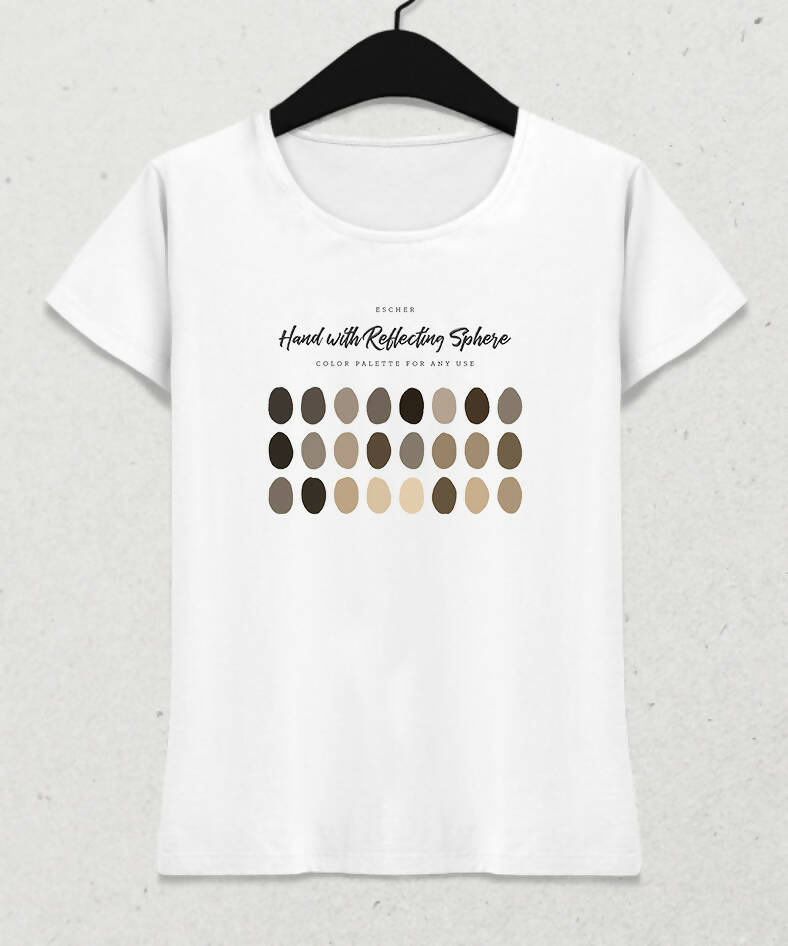 Escher, Hand With Reflecting Sphere Women's T-Shirt with Color Palette