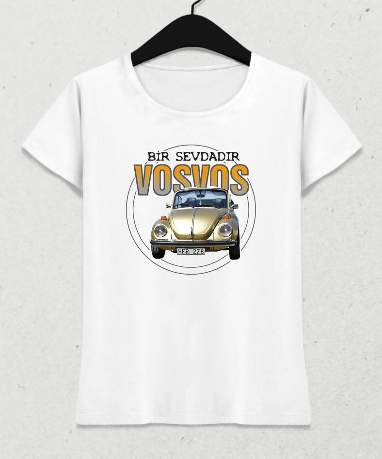 Vosvos Kadın Beyaz Tişört - basmatik.com