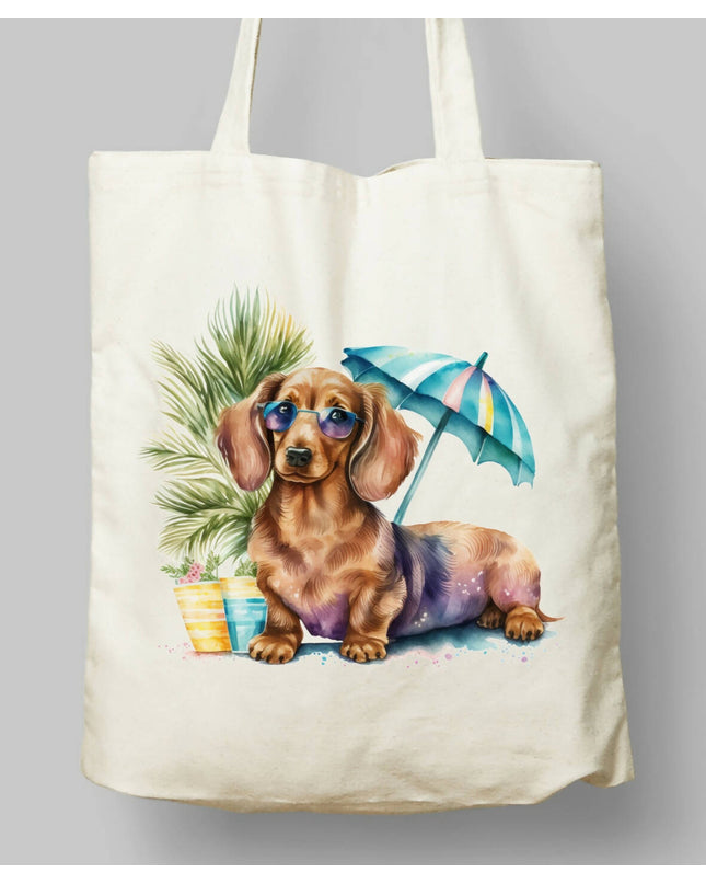 Köpekler Yaz Temalı Bez Çanta 7