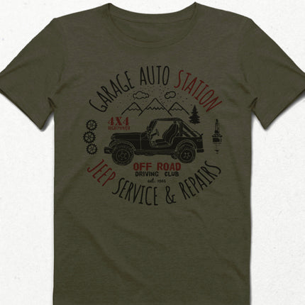 Jeep service haki Erkek tişört - basmatik.com