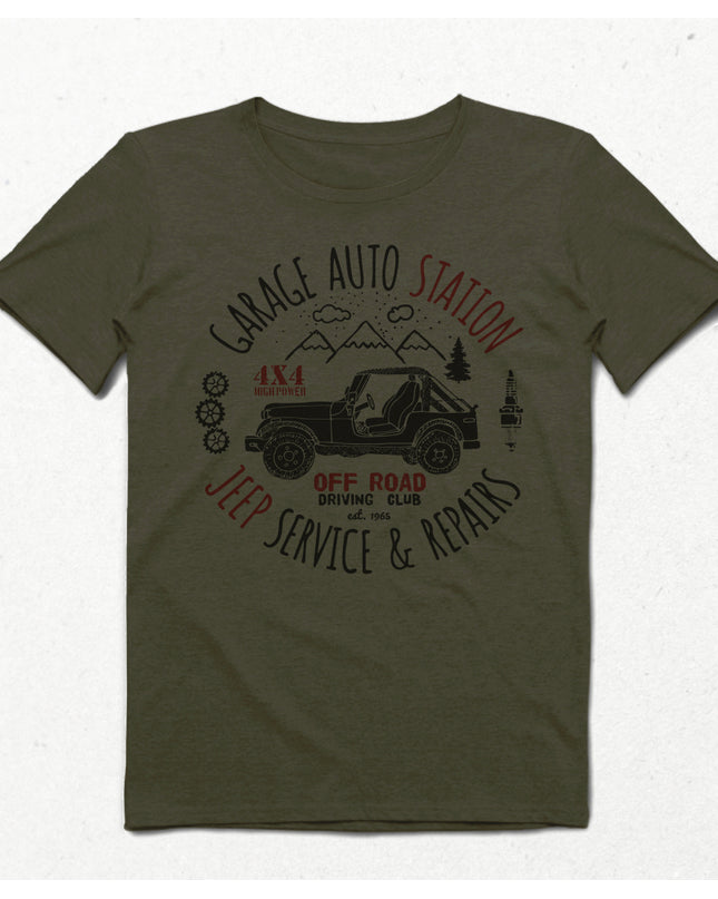 Jeep service haki Erkek tişört - basmatik.com
