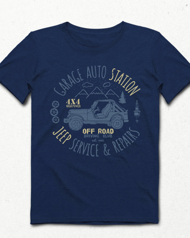 Jeep service indigo Erkek tişört - basmatik.com