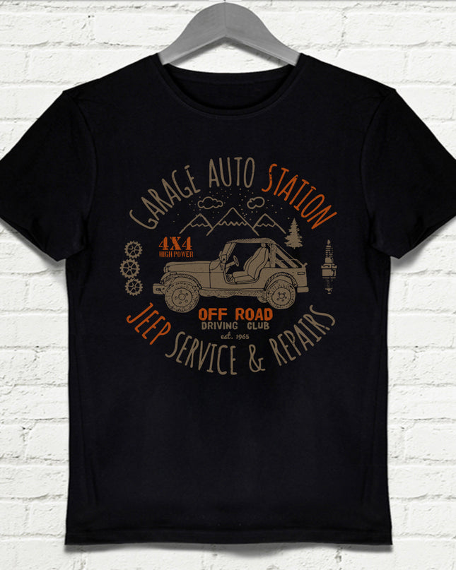 Jeep service siyah Erkek tişört - basmatik.com