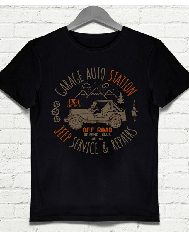 Jeep service siyah Erkek tişört - basmatik.com