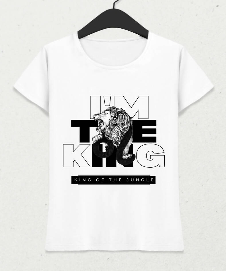 Beyaz | I'M THE KING | Kadın Tişört