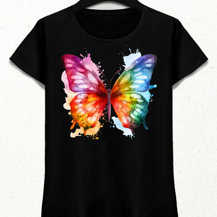 Renkli Kelebek T-shirt 4 - basmatik.com