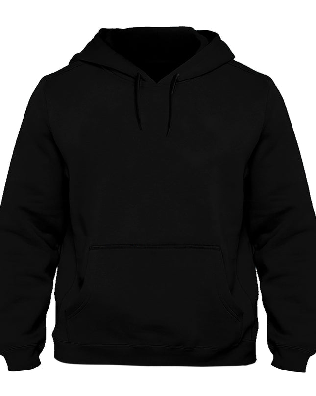 WOMEN'S BLACK HOODED WITH KANGAROO POCKET