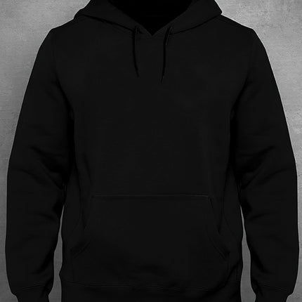 BLACK MEN'S HOODED WITH KANGAROO POCKET