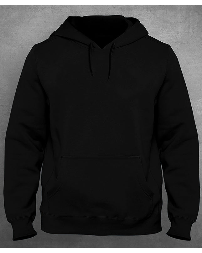 BLACK MEN'S HOODED WITH KANGAROO POCKET
