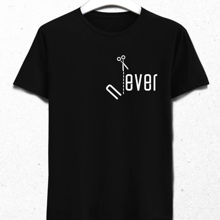 Never & Ever Erkek Siyah Tişört - basmatik.com