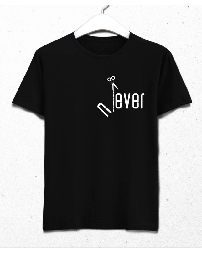Never & Ever Erkek Siyah Tişört - basmatik.com