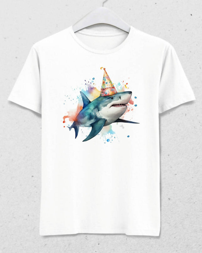 Doğum Günü Köpek Balığı T-shirt - basmatik.com