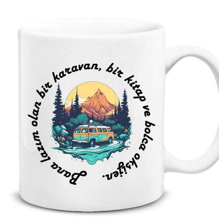 Camping Caravan Life Themed Plain Mug 3