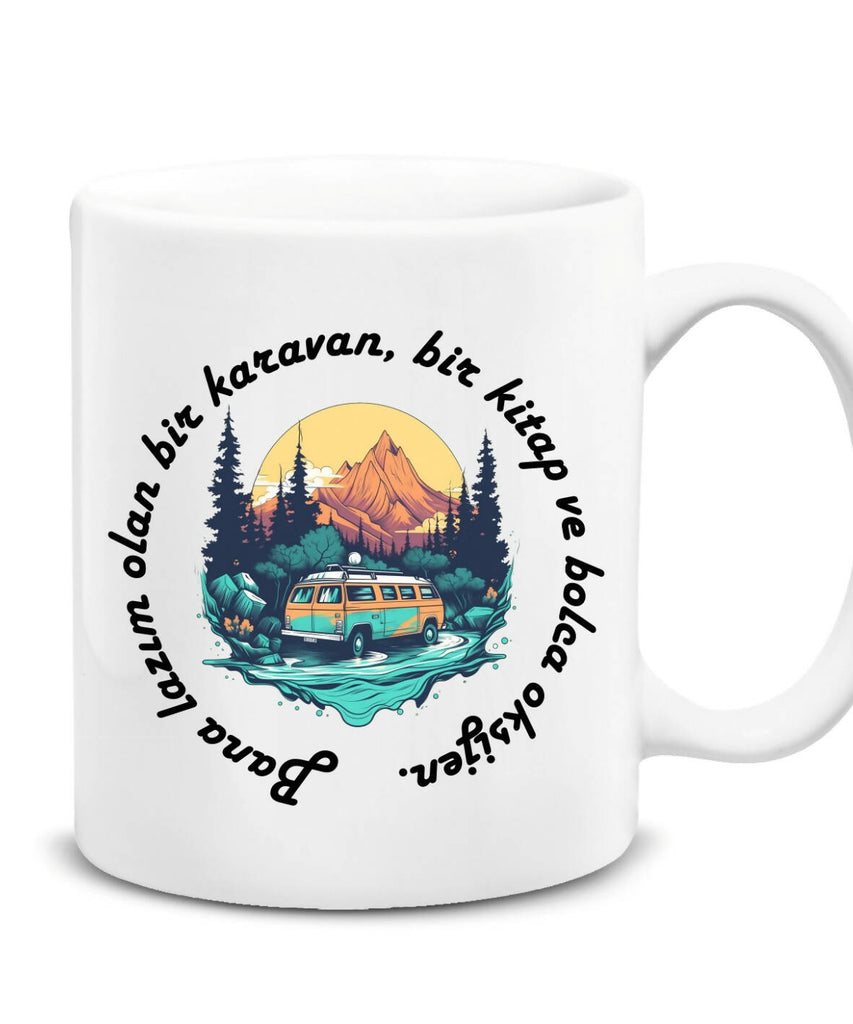 Camping Caravan Life Themed Plain Mug 3