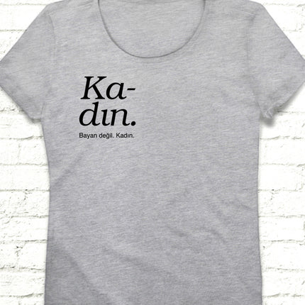 Kadın gri tişört - basmatik.com