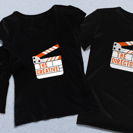 Klaket Anne baba çocuk siyah tişört seti - basmatik.com