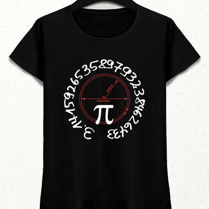 Pi Day Kadın Siyah Tişört