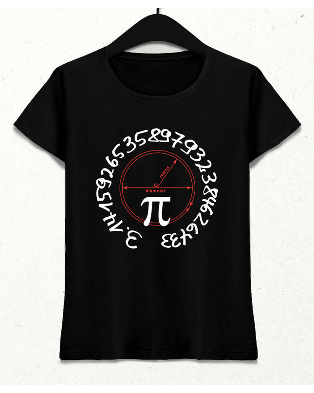 Pi Day Kadın Siyah Tişört