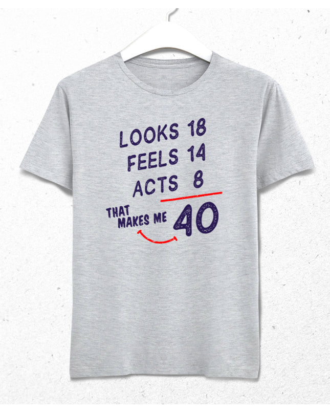 Looks doğum günü gri tişört - basmatik.com