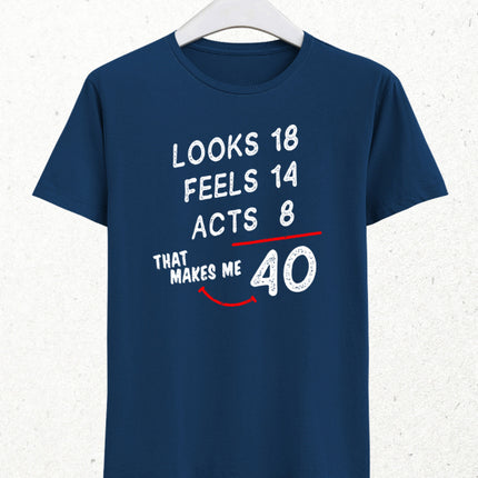 Looks doğum günü indigo tişört - basmatik.com