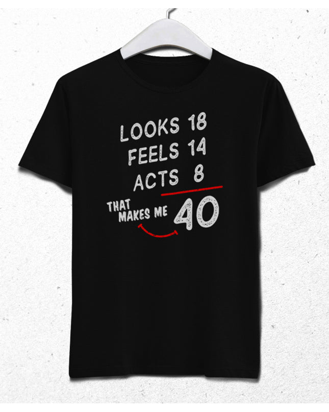 Looks doğum günü siyah tişört - basmatik.com