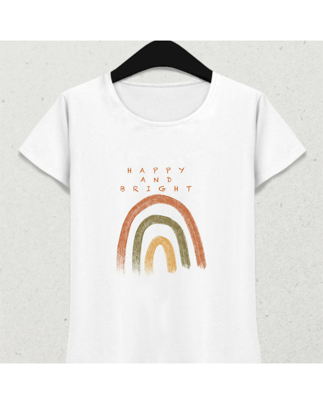 Mutlu ve Parlak Pozitif Enerji Gökkuşağı Tişört