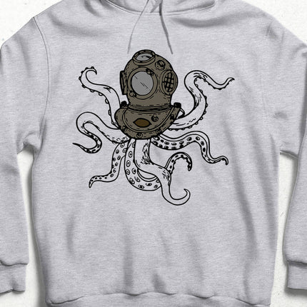 Scuba Diving Octopus Kapüşonlu Sweatshirt - basmatik.com