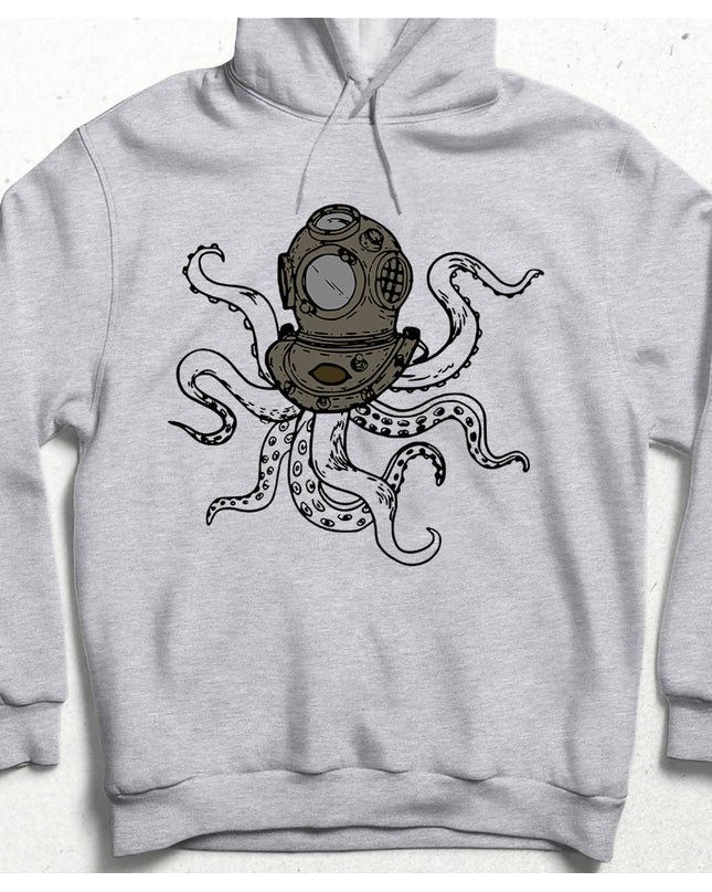 Scuba Diving Octopus Kapüşonlu Sweatshirt - basmatik.com