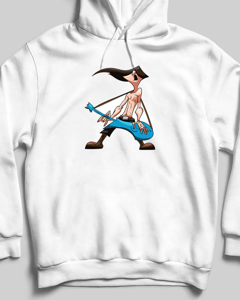 Crazy Guitarist Printed Sweatshirt - Hooded