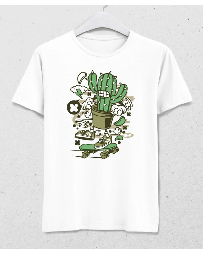 Animated Skateboarding Cactus T-shirt