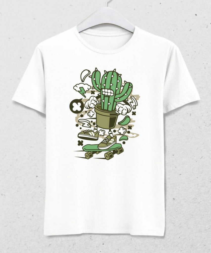 Animated Skateboarding Cactus T-shirt