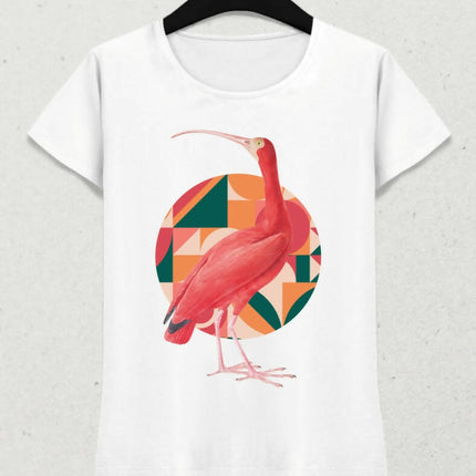Kuş Kadın Kısa Kol T-shirt 2 - basmatik.com