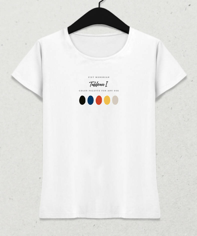 Mondrian, Tableau I Renk Paletli Kadın Tişört