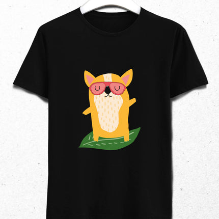 Sörfçü Corgi Köpek erkek tişört