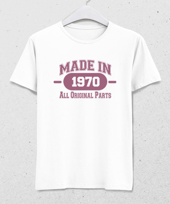 Made in doğum günü beyaz tişört - basmatik.com
